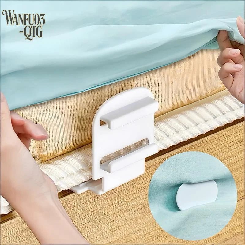 Hot Sale 4pcs Plastic Bed Sheet Fastener Clips With Non Slip Grip And No Drill Design Perfect For Home Bedroom Bedding Fixing