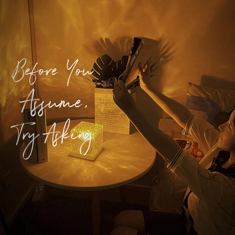 3D Dynamic Water Ripple Projector Lamp 16-Color Crystal Night Light With Remote Control For Bedroom, Living Room Study Durable