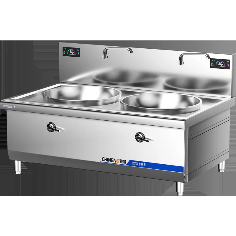 High-power commercial induction cooker, large pot stove 20kw double-head electric frying stove 15kw hotel school canteen kitchen