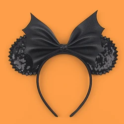 2024 Nieuwe Disney Mouse Ears Headband  Hoofdband Bat Pompoen Lovertjes Strik Halloween Festival Feest Cosplay Haaraccessoires