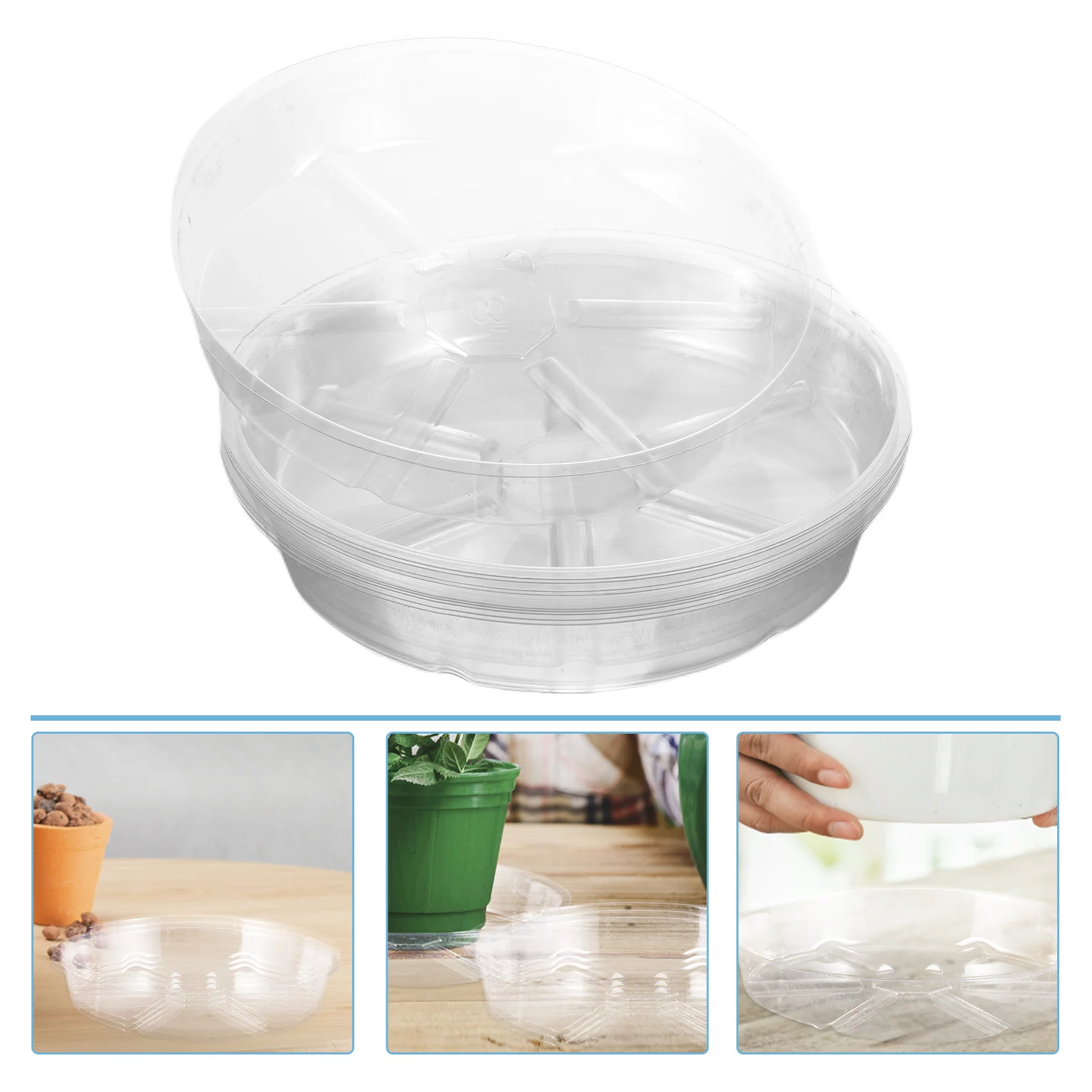 

10 Pcs Water Tray Saucer Plant Trays Home Plants for Indoor Plastic Planter Runoff