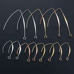 20pcs Gold Rhodium Copper 28 55mm French V-shaped Earring Hooks Findings Ear Hook Wire Settings Base For Jewelry Making