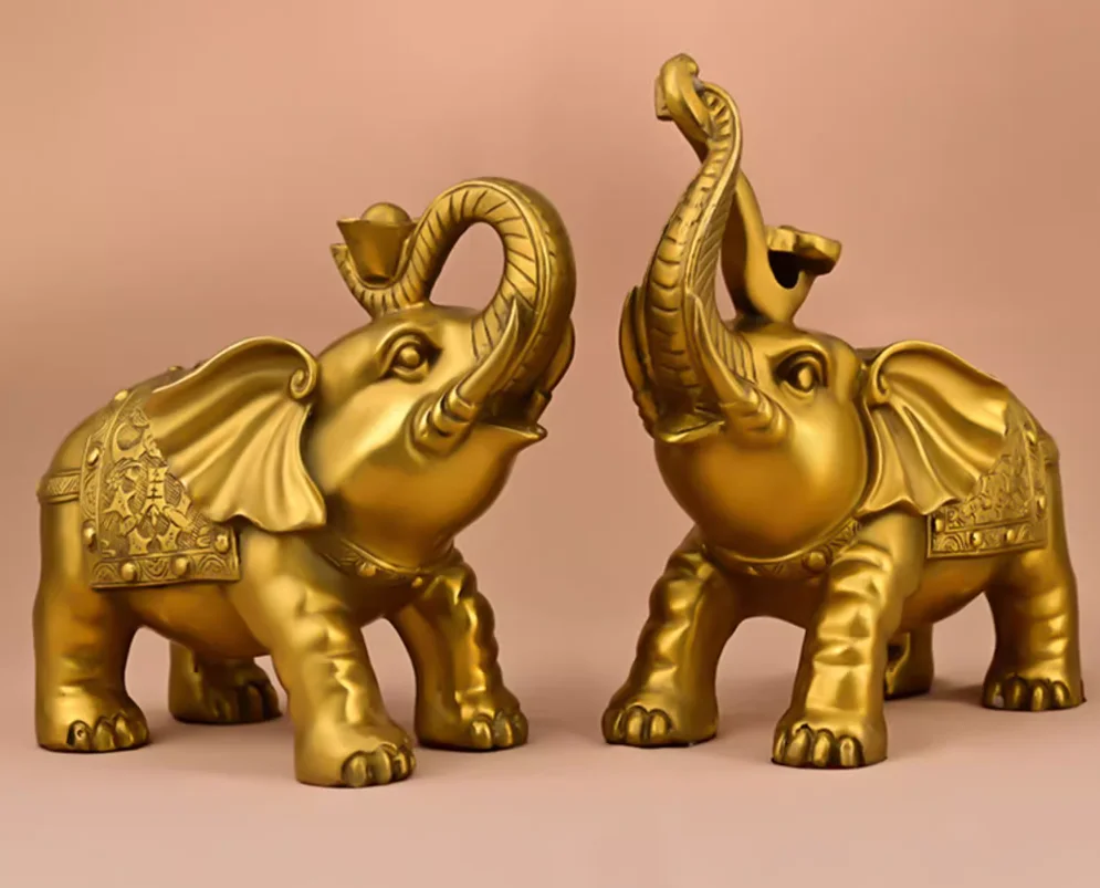 

Pure Copper Yuanbao Ruyi Water Absorbing Elephant Home Office Desktop Gift