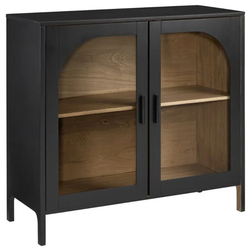 

Обеденный стол из цельного дерева, боковой шкаф, ретро, черная стеклянная дверь, чайный шкаф, двухдверный однодверный боковой шкаф для хранения