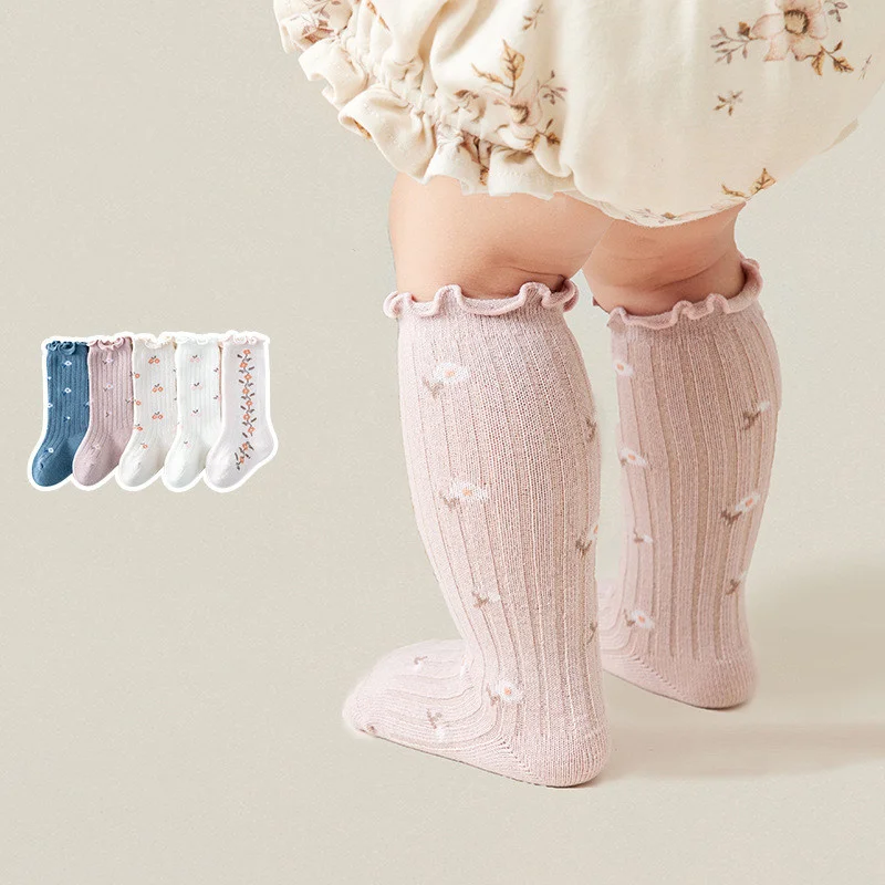 Lawadka Newborn Baby Girls Socks Spring Autumn Fashion Cotton Print Children's Socks for Girls Beauty Toddler Sock 12M 24M 3T 5T