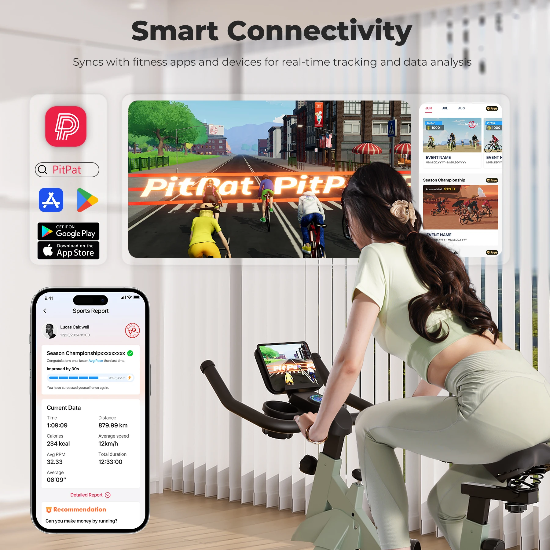 Superun Heimtrainer mit magnetischer Steuerung, großer Tablet-Halter, bequemer Sitz, Indoor-Radfahren, Cardio-Fitness-Fahrrad – Detail 2