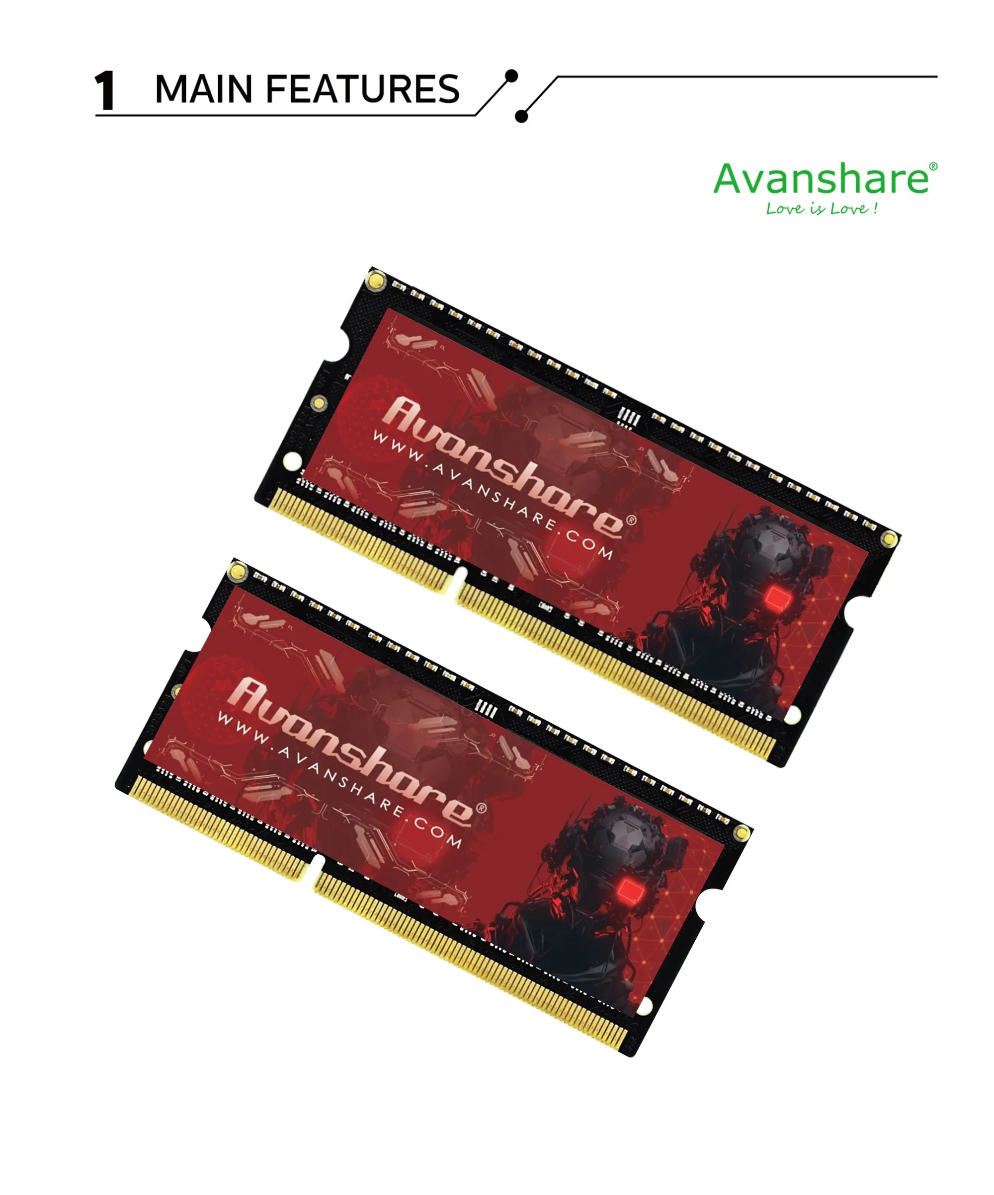 Avanshare Ram Memory DDR5 DDR4 DDR3 DDR3L 4GB 8GB 16GB 32GB 1333 1600 2400 2666 3200 5600MHz Sodimm Laptop Notebook Computers