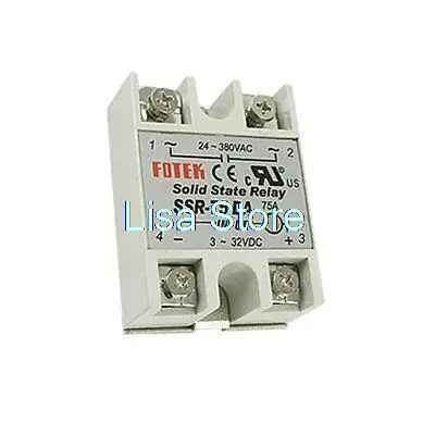 SSR-75 DA 3-32VDC Input 24-380VAC Output 75A Single Phase SSR Solid State Relay