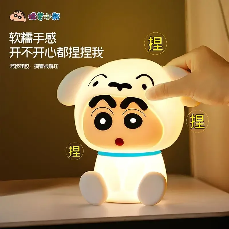 2026@Crayon Shin – Neue Tipp-Nachtlampe mit sanftem Licht, niedlich, augenschonend, für Schlafzimmer, Nachttisch, aufladbar, kleines Nachtlicht, Geburtstagsgeschenk – Detail 3
