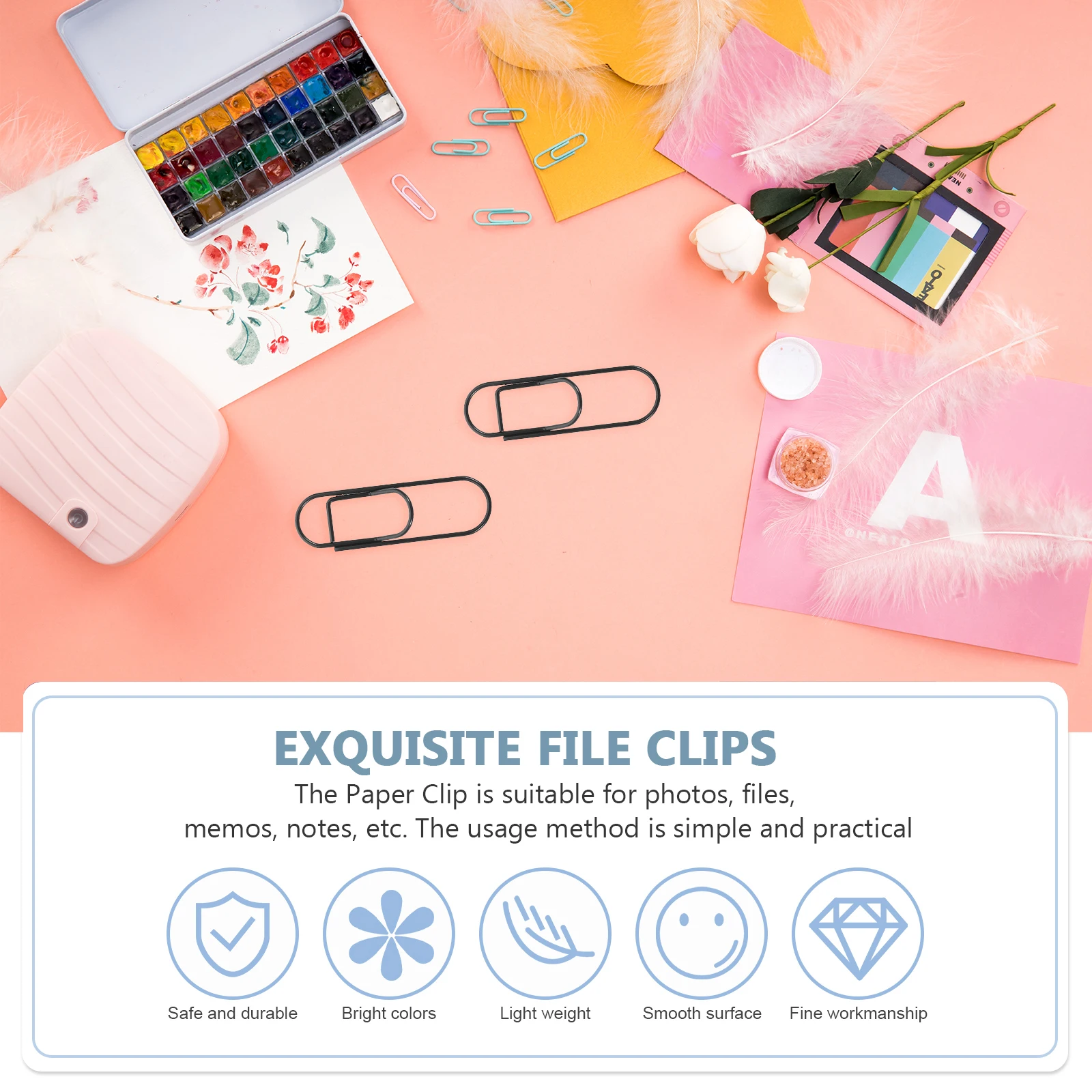 

20 Pcs Paper Clips Assorted Size Pen Holder Small Novelty Paperclips Office Tiny