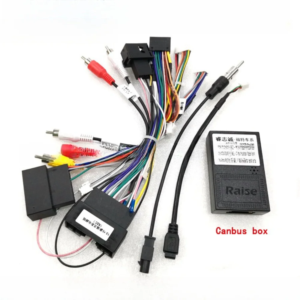 16 pin Harness CANBUS Decoder Box FORD-RZ-10/RZ-FD10/RZ-FD60 for Ford Focus 2011-2019 Fiesta Edge Explore Android RADIO Sync