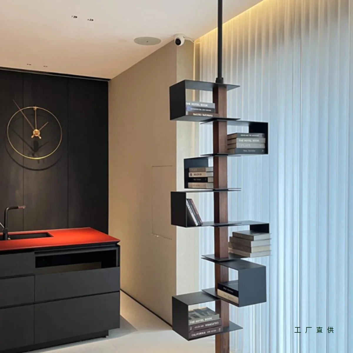 Rotating bookshelf shelf, floor-to-ceiling entrance partition, Italian living room corner Nordic display shelf bookcase 2