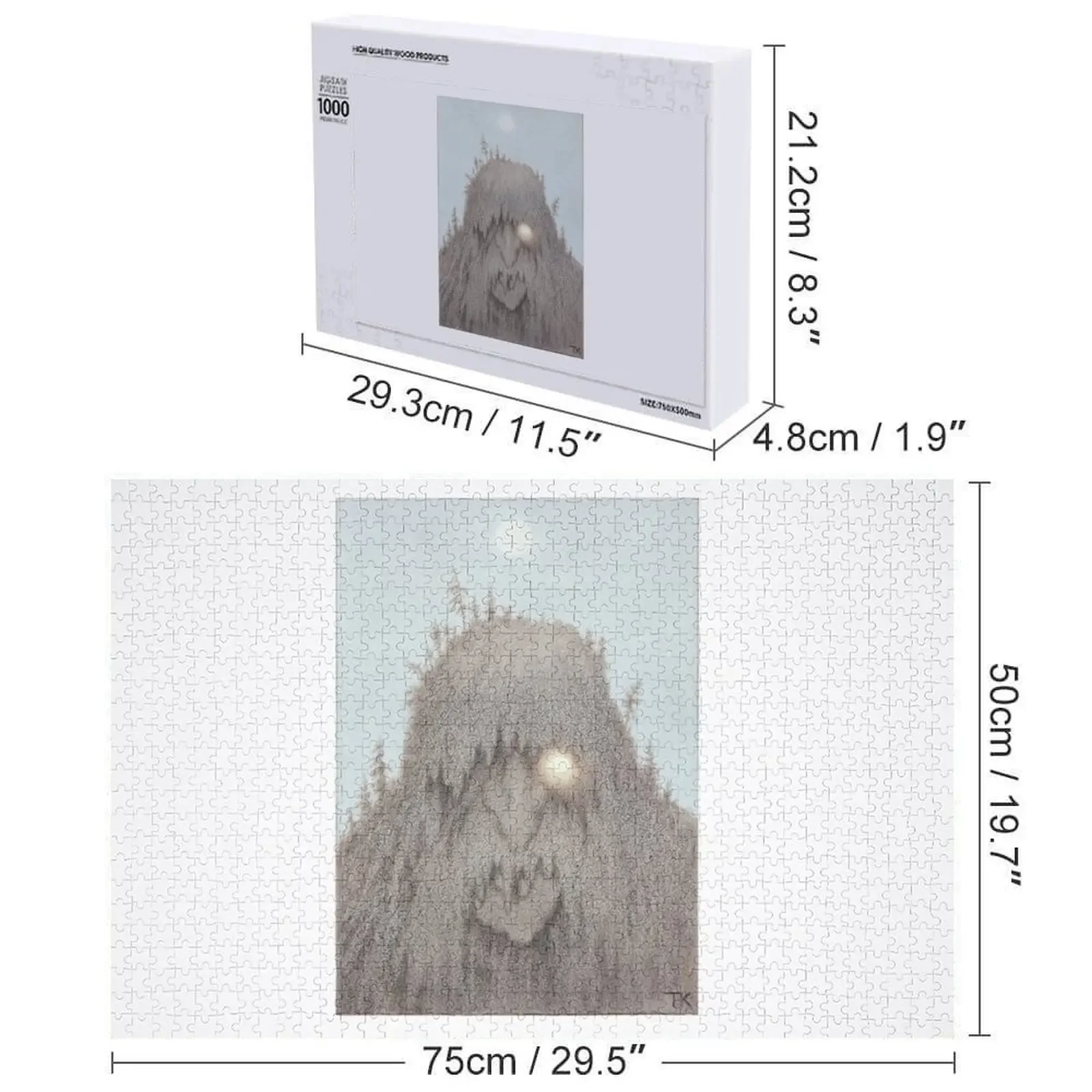 Theodor Kittelsen Forest Troll, 1906 puzzel op maat gemaakte cadeaus voor kinderen Dierenpuzzel