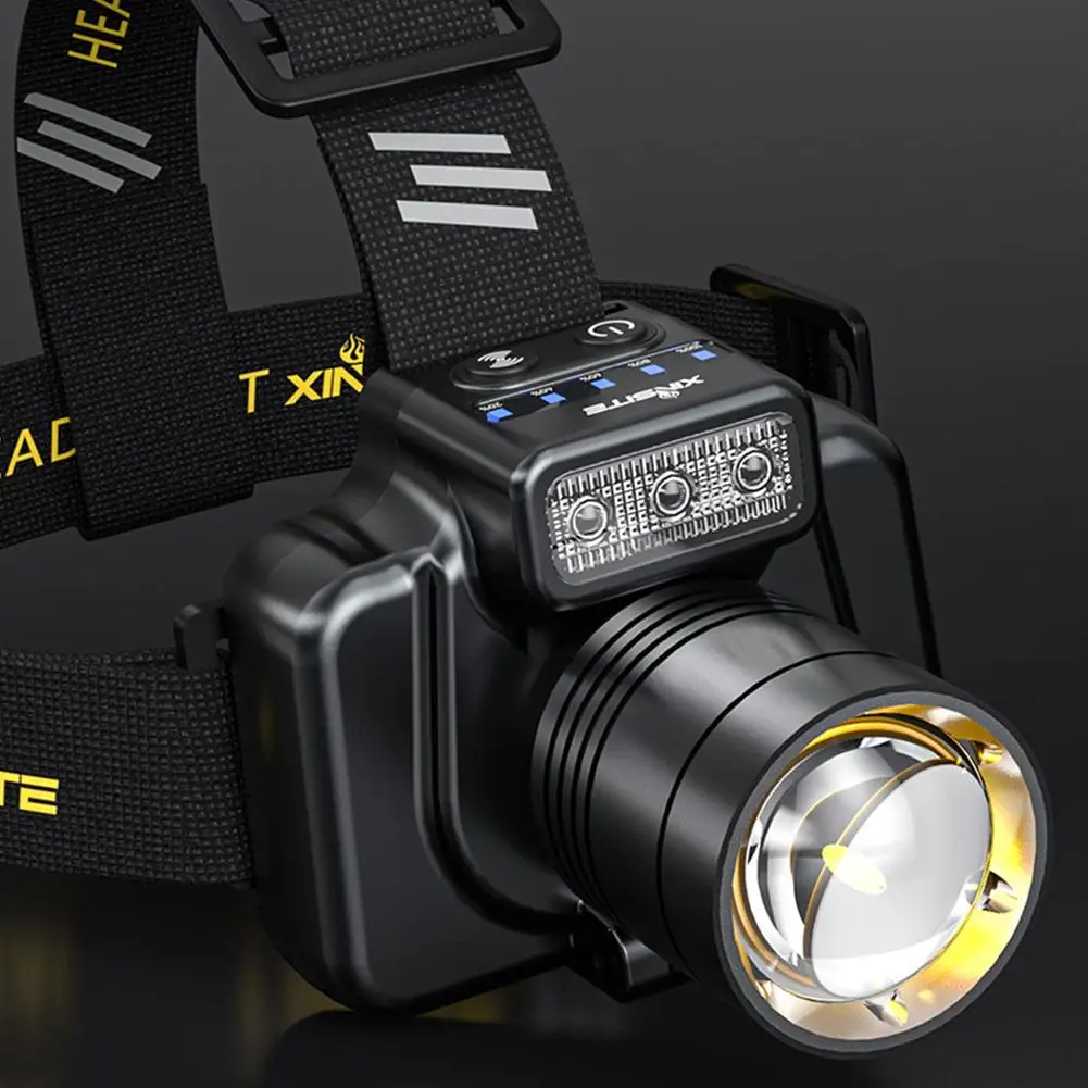 

Мощный светодиодный налобный фонарь с датчиком движения, перезаряжаемый налобный фонарь COB, мощный налобный фонарь, фара для рыбалки