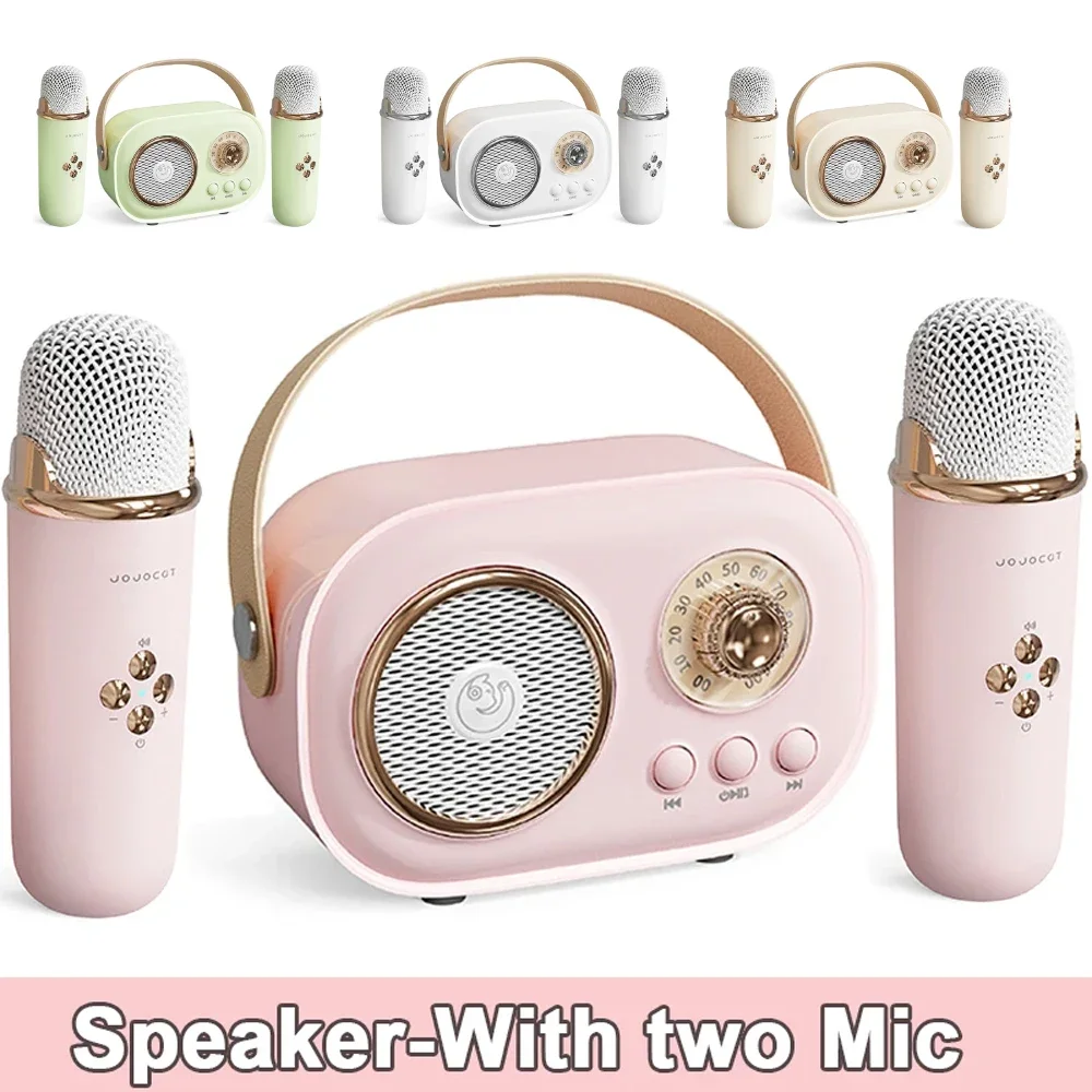 

Cute Bluetooth Speaker With 1-2 Wireless Microphone Support Karaoke TF Card HIFI Bass Handsfree Call Children's Birthday Gift