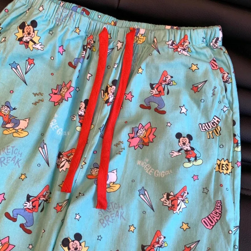 

Disney Cute Mickey Donald Duck Print Spring And Autumn New Sleepy Pants Women Cartoon Casual Loose Lazy Style Cotton Home Pants