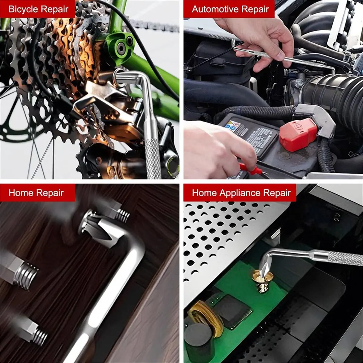 828 Mega Sale Set mit 4 Stück 90 °   Winkelschraubendreher-Set, Magnetischer Z-Offset-Schraubendreher, Schlitzschraubendreher und Sechskant-Inbusschlüssel