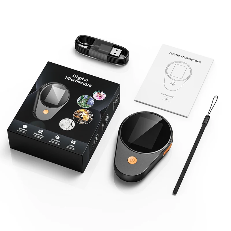 

Hot 378 2-Inch 500X Portable Microscope LED Magnifying Mirror Kids Science Tool 8LED Mini Pocket Microscope Digital Magnifier