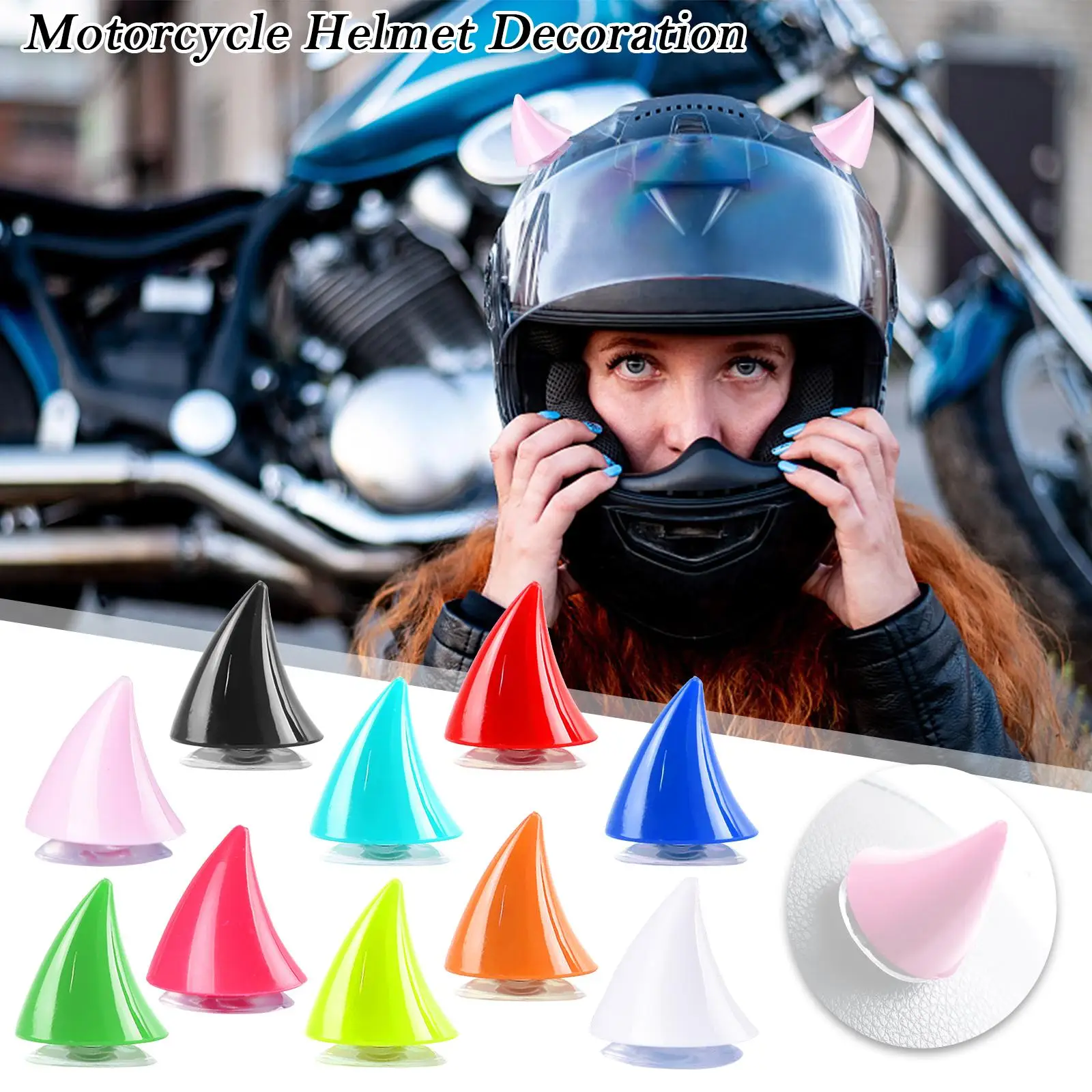 Casco de motocicleta, cuernos de diablo geniales, ventosa, decoración para casco de motocicleta, pegatinas de estilo de coche eléctrico, accesorios para casco