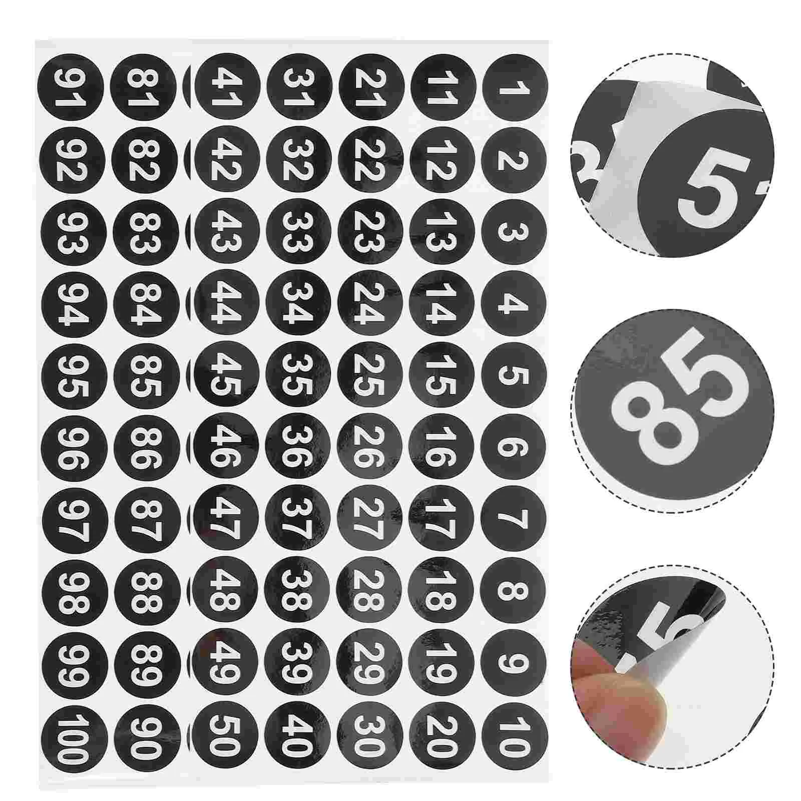 20 Sheets Home Stickers Stock Number Labels Self-adhesive Consecutive Copper Plate Inventory