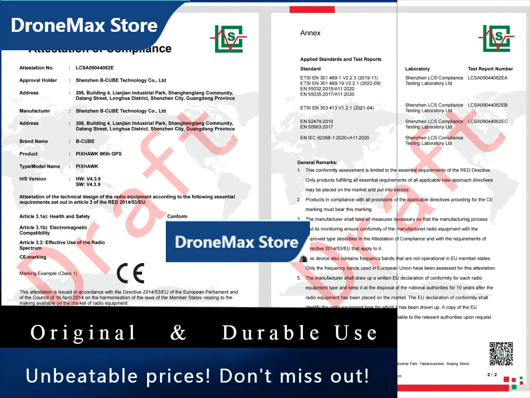 DroMaRC PixHawk PX4 PIX 2.4.8 32 Bit Flight Controller +Shock Absorber+PPM+Safety Switch+Buzzer+PPM+I2C+ 4G SD