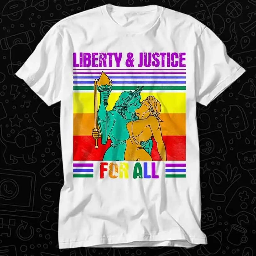 LGBT Gay Liberty And Justice Proud Pride Lesbian Love Best Seller T Shirt 474