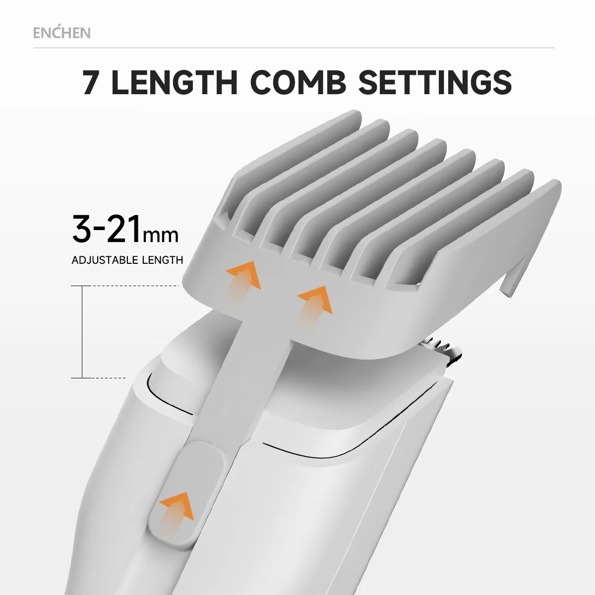 ENCHEN Boost-W 남성용 헤어 트리머 세트 조정 가능한 빗이있는 어린이 무선 USB 충전식 전기 헤어 클리퍼 커터 기계