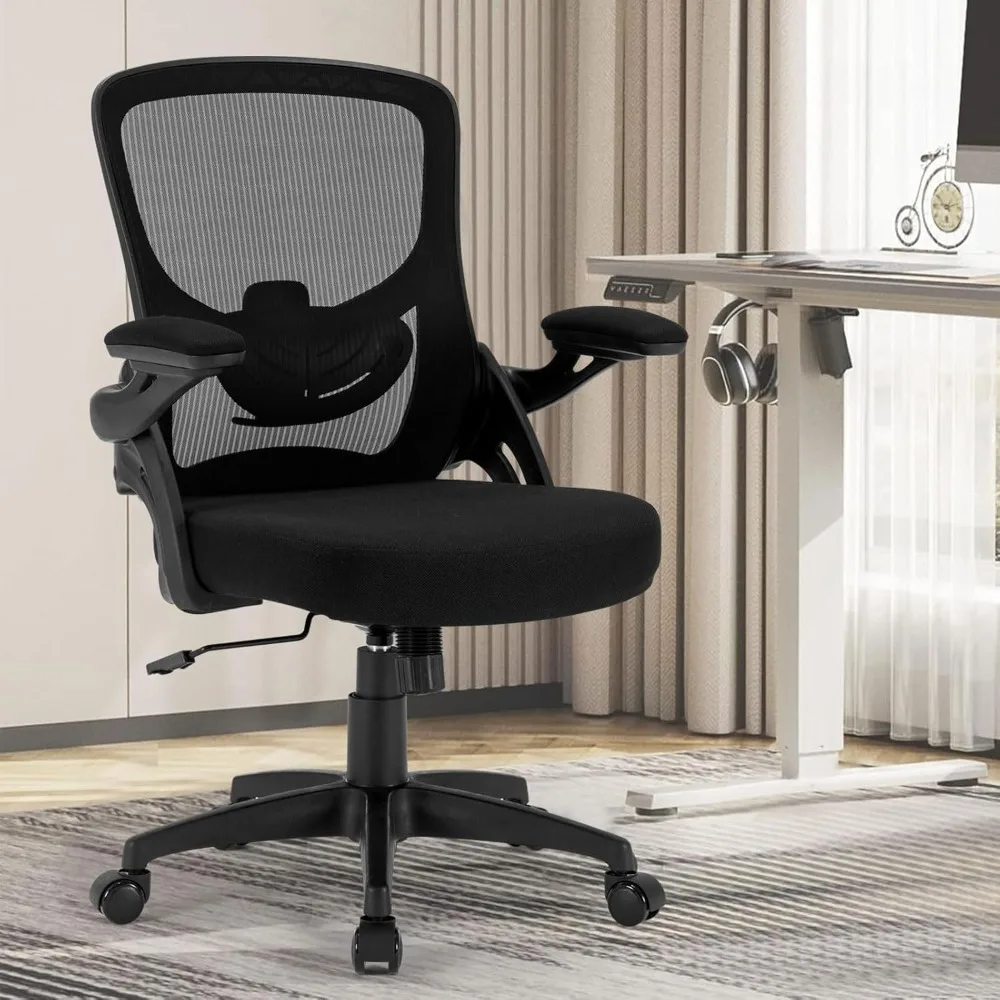 

Office Chair Ergonomic, Comfy Desk Chair with Flip up Arms, Mesh Computer Chair with Adjustable Lumbar Support, Home Office Chai