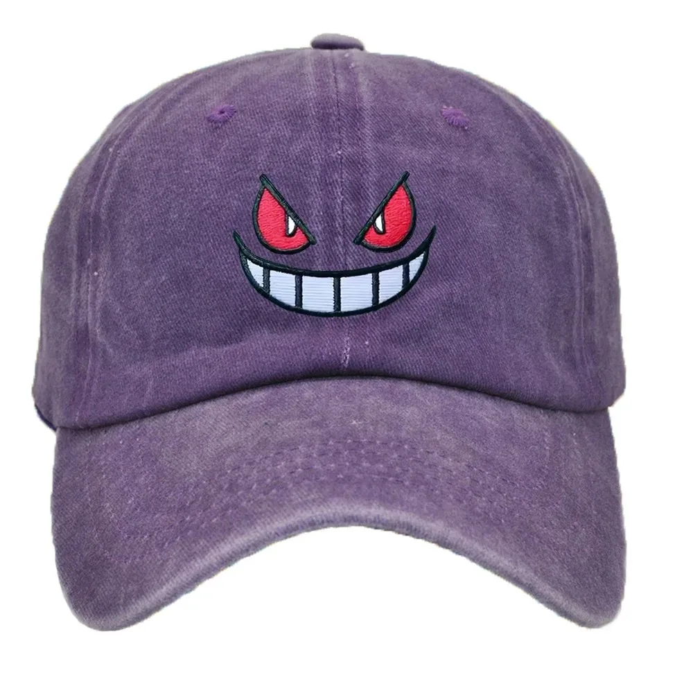 Bandai Pokemon Gengar Baseball Cap Snapback Hat Adjustable Sports Caps Embroidered Purple Black Unisex Outdoor Gift for Fans view 2