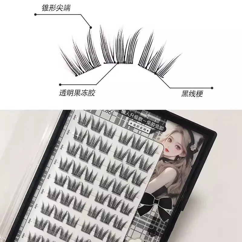 10 Rijen Diy Cluster Wimpers Herbruikbare Natuurlijke Manga Wimpers Individuele Cluster Oog Extensie Hand Gemaakte Valse Wimpers