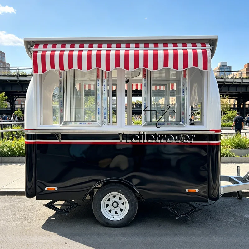 

Cheap Ice Cream Food Truck Fully Equipped Food Trailer Commercial Food Cart Vintage Food Truck Trailer with Refrigerator