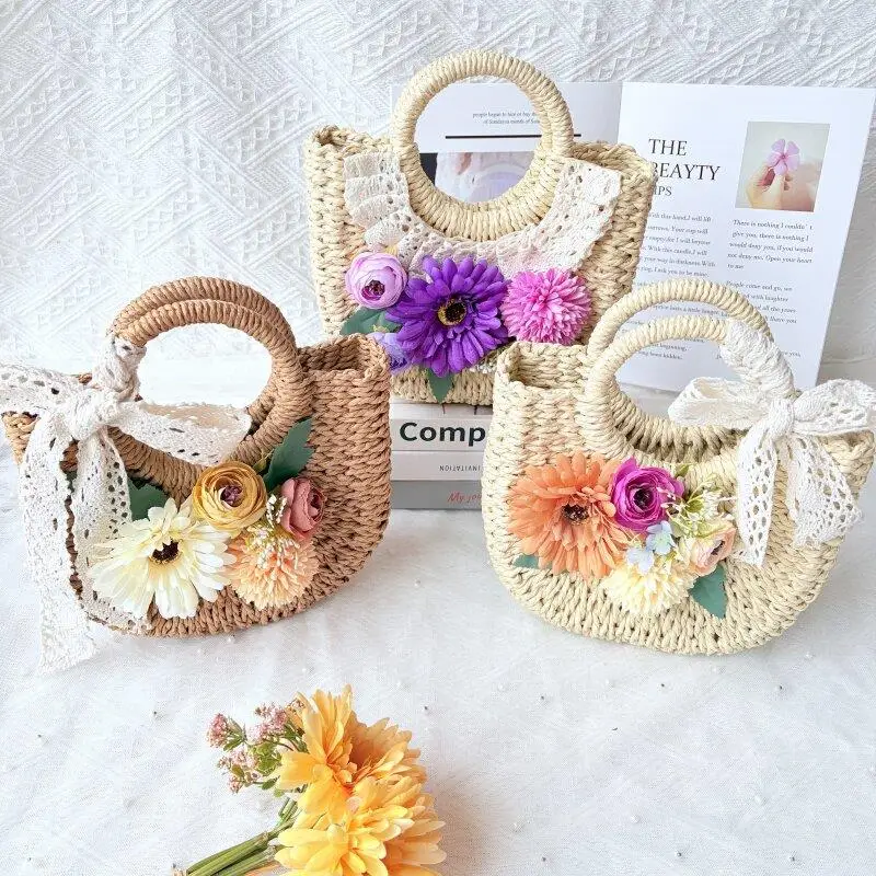 手作りの花のバスケット-diy-材料キット-リアルな花のハンドバッグ-ウォームアップ活動グループ-クリエイティブギフト-モダンなシンプルさ