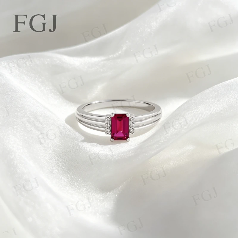 1ct Moissanit/Laborgezüchteter Edelstein-Ring im Smaragdschliff aus 925 Sterling Silber, Hochwertige Damenschmuck-Accessoires und Geschenke – Detail 19