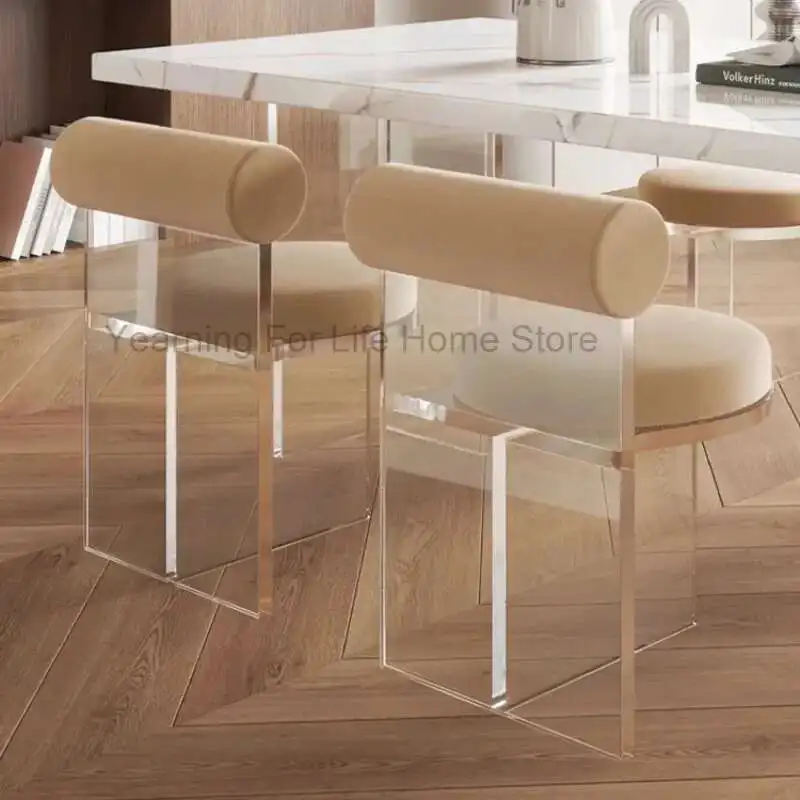 

Акриловые минималистичные обеденные стулья для туалетного столика, комод, вечерние стулья для кафе, гостиной, обеденные стулья, прозрачная мебель для дома