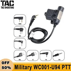 Auriculares tácticos, versión militar U94 PTT WADSN, auriculares de COMTAC, auriculares protectores de tiro al aire libre, auriculares ajustados a Baofeng Kenwood