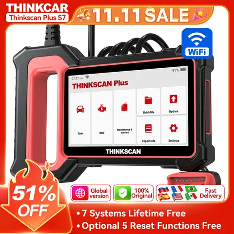 THINKSCAN 플러스 S7 S6 S4 THINKCAR OBD2 스캐너, 자동 ABS,SRS,ECM,TCM,BCM,AC 시스템, 자동차 EOBDⅡ 진단 스캔 도구, 자동차 코드 리더