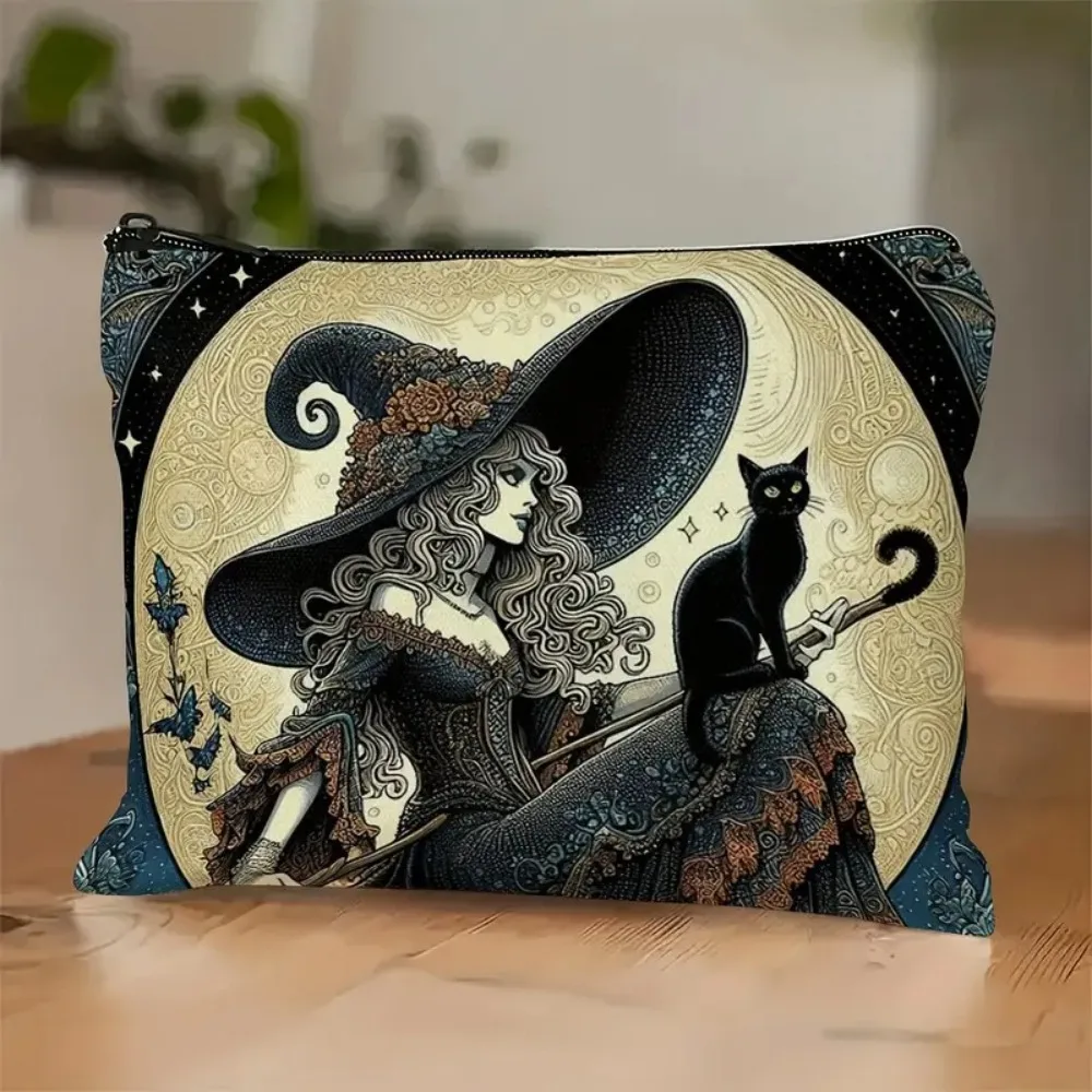 New Cat and Moon Design Makeup Bag Trendy Durable Storage Bag Portable Forest Bag Gift Zipper Toiletry Bag Travel Organizer image 4