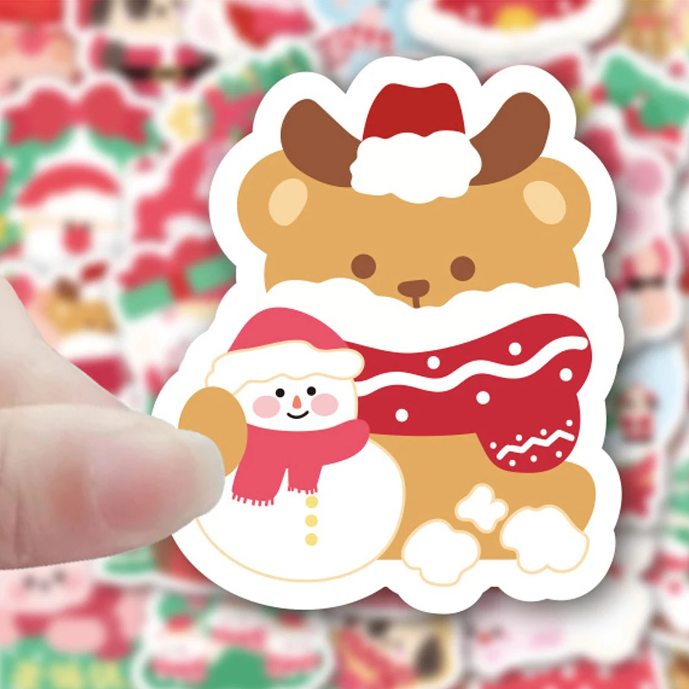10/30/50/100pcs Kawaii Del Fumetto Di Natale Animale Adesivi Divertenti Graffiti Decalcomanie FAI DA TE Bagagli Notebook Laptop Carino adesivo per il Regalo
