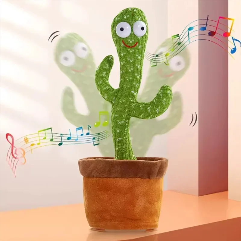 

Talking Dancing Cactus Plush Toy – Electric Animatronic Toy with Light, Singing & Movement – Portable & Convenient Fun for Kids