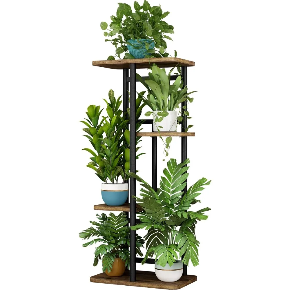 

Plant Stand 4 Tier 5 Potted Indoor Plant Shelf Multiple Stands for Garden Corner Balcony Living Room (4 Tier 5 Potted)