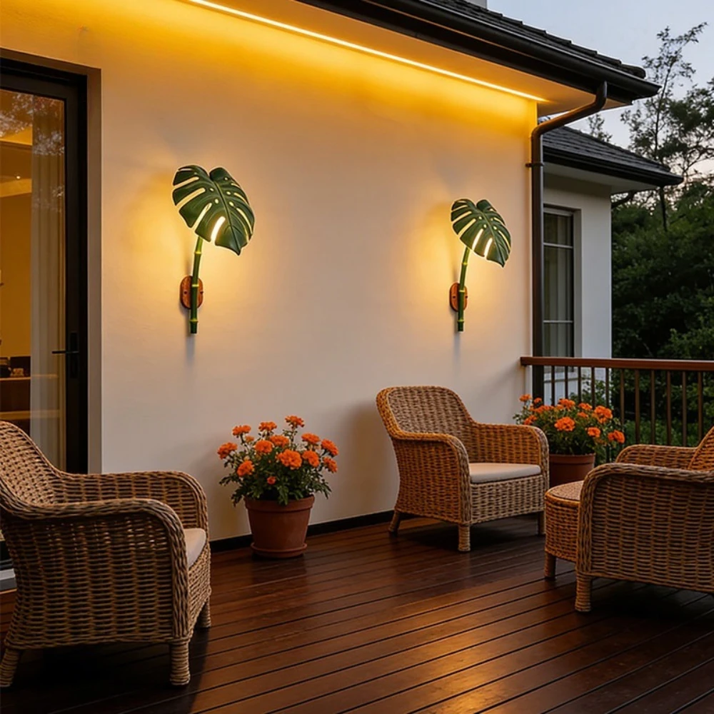 

New Outdoor LED Waterproof Bionic Bamboo Wall Lamp Villa Garden Corridor Gate Garden Terrace Decorative Landscape Wall Light