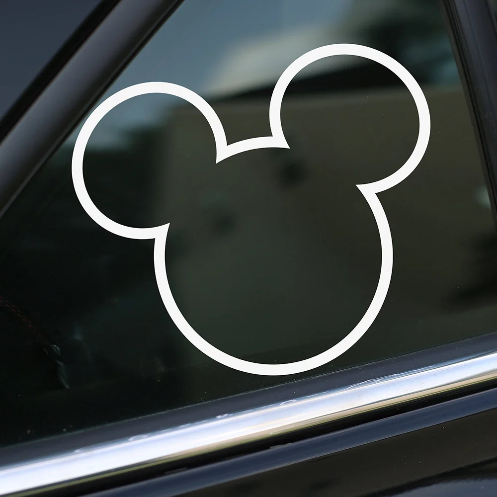 PVC Cute Mouse Head Outline Car Windows Vinyl Decals and Stickers Die Cut Waterproof Decoration