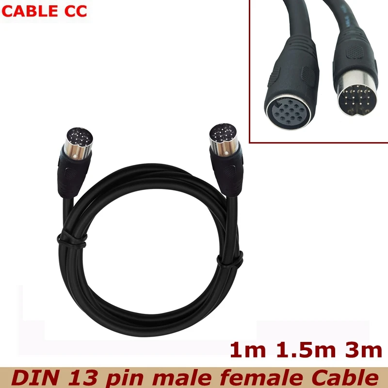 

1-3m DIN13 Pin male to male/male to female Cable, Large 13P Connecting Line for Beauty Equipment Wiring, Stage Atomizer Wiring