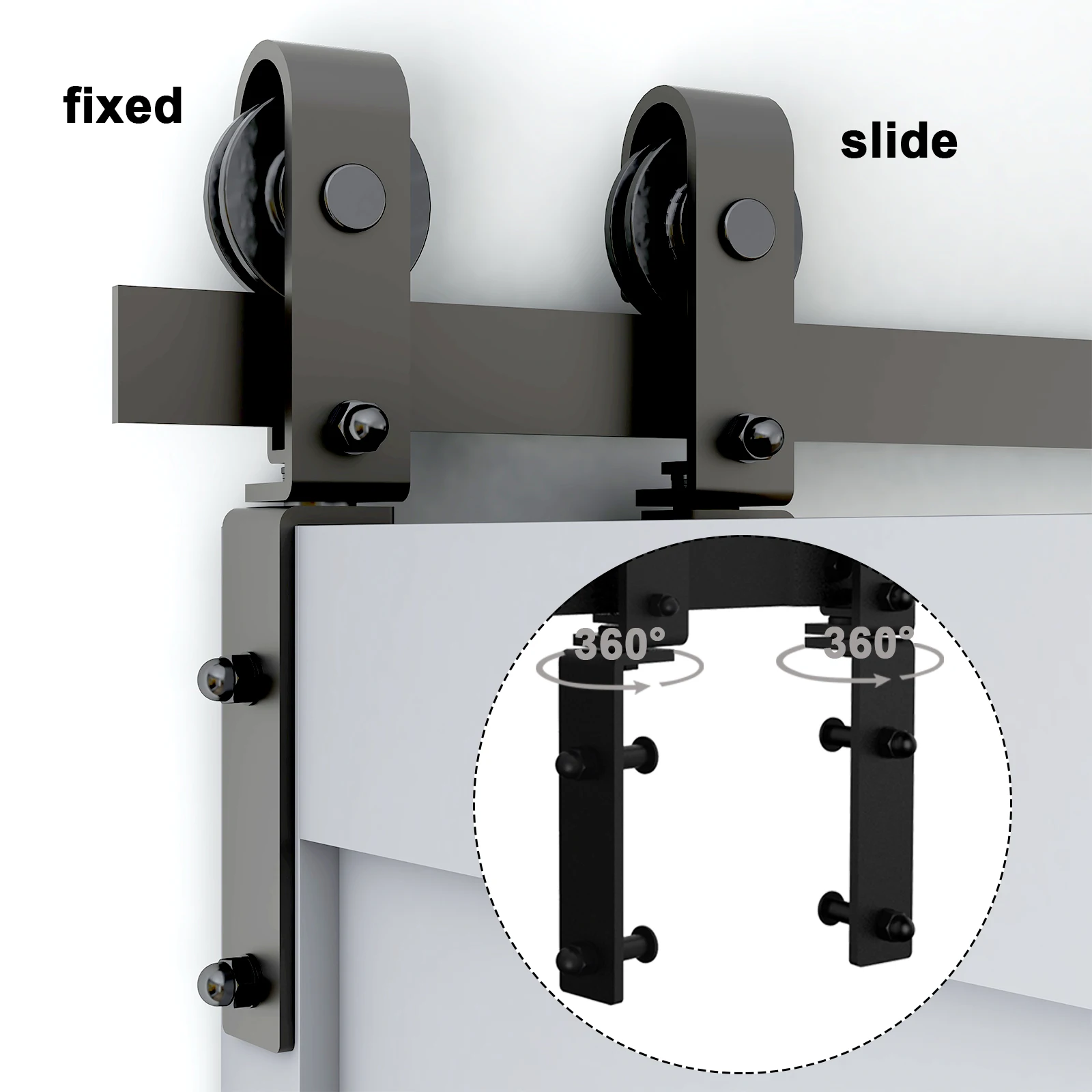 CCJH Bi-Folding Sliding Barn Door Hardware Kit Heavy Duty Roller Track Kit for 4 Doors Smoothly Quietly Easy to Install No Door