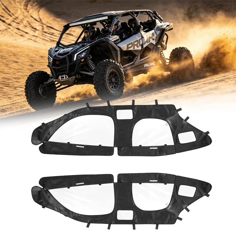 

UTV Soft Upper Doors Kit For Polaris RZR Turbo R 4 RZR Pro S 4 Waterproof Clear PVC Window Cab Enclosure UTV Accessories