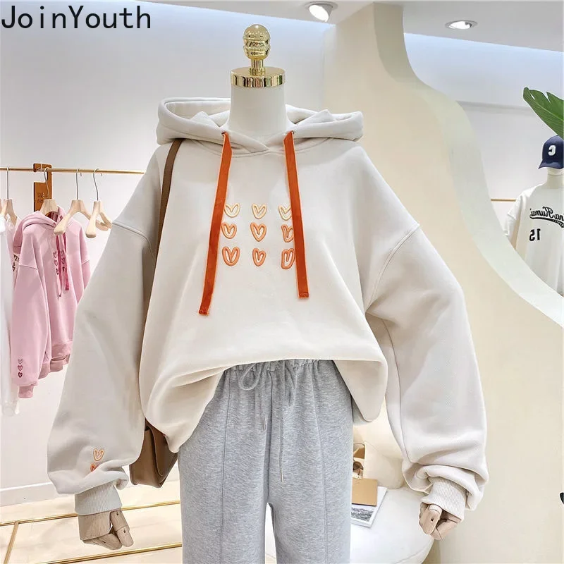 Joinyouth Winter Clothes Women Hooded Thicked Sweatshirt Loose Casual Oversized Tops Mujer Chic Embroidery Korean Hoodies 99647