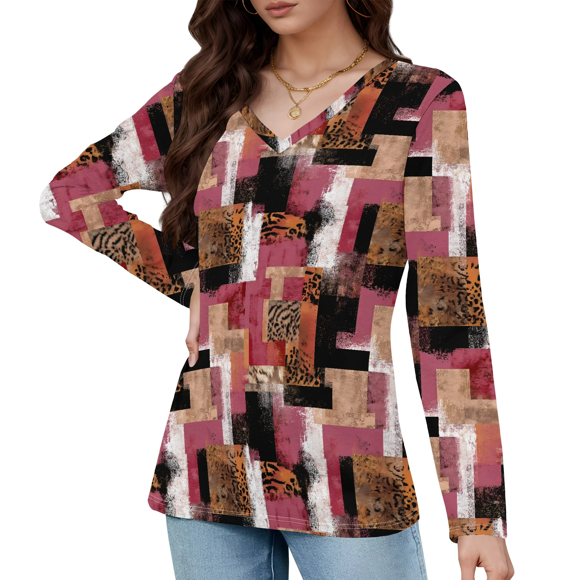 Womens Long Sleeve Tops Fall V-Neck Blouses Dressy Casual Puff Sleeve Textured T-Shirts Eyelet Tunic