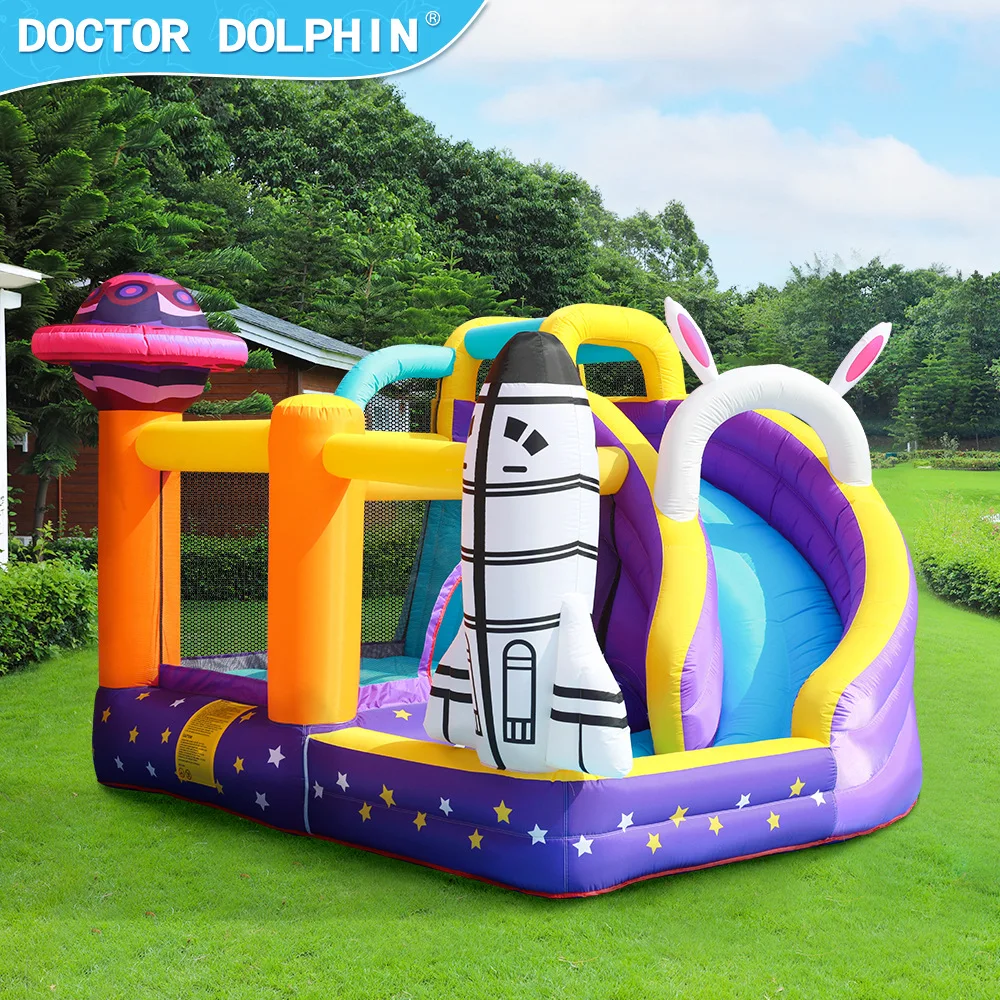 박사 학위 돌고래 어린이용 에어바운스 슬라이드 조합 미니 놀이공원 실내외
