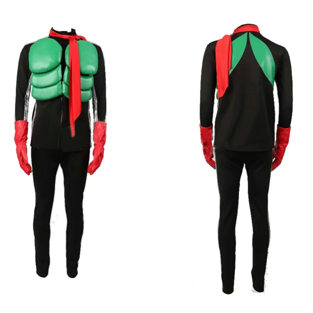 Kamen Rider 2 go Cosplay Costume With green chest musle Red Gloves Kamen Rider Cosplay Custom Size