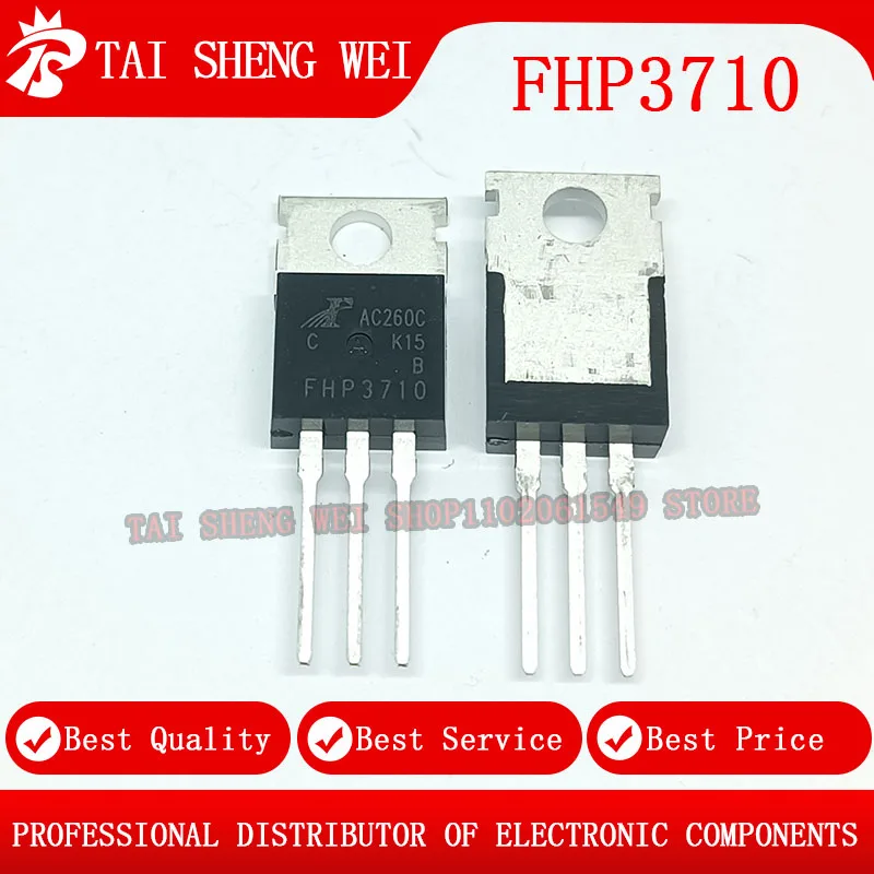 10pcs Brand new FHP3710 3710 57A 100V N-channel MOSFET field-effect transistor, TO-220 package